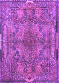 Medallion Purple Traditional Rug, tr4685pur