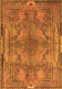 Medallion Orange Traditional Rug, tr4685org