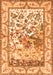 Serging Thickness of Machine Washable Animal Orange Traditional Area Rugs, wshtr4686org