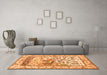 Machine Washable Animal Orange Traditional Area Rugs in a Living Room, wshtr4686org