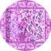 Round Animal Purple Traditional Rug, tr4686pur