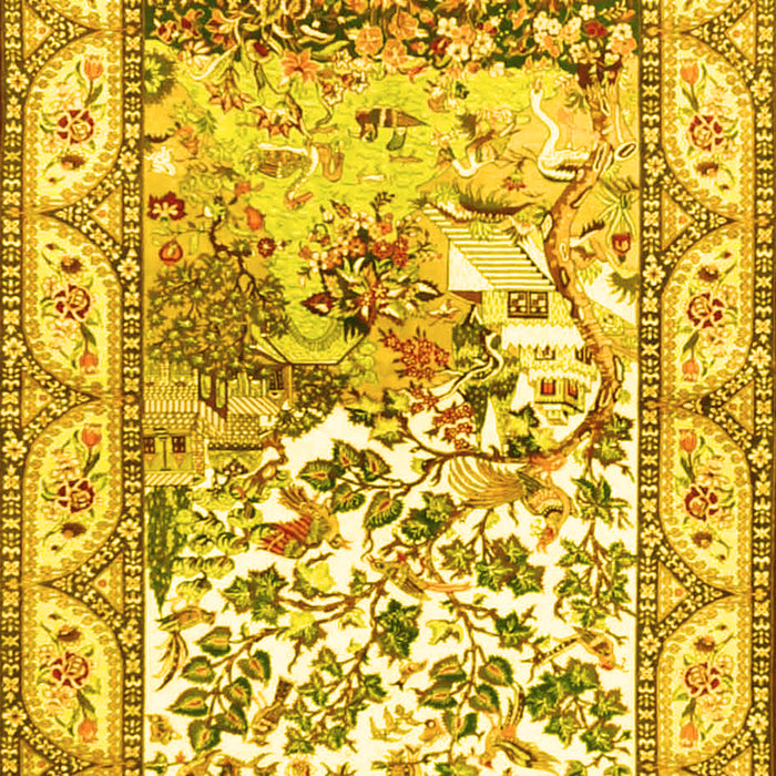 Animal Yellow Traditional Rug, tr4686yw