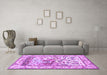 Machine Washable Animal Purple Traditional Area Rugs in a Living Room, wshtr4686pur