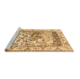 Sideview of Machine Washable Animal Brown Traditional Rug, wshtr4686brn