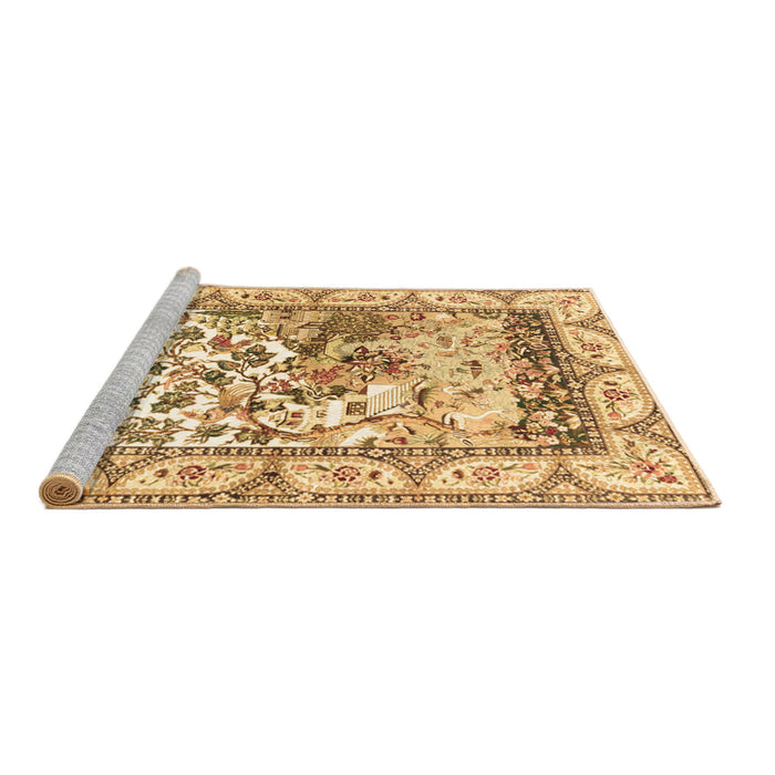 Sideview of Machine Washable Animal Brown Traditional Rug, wshtr4686brn