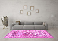 Machine Washable Animal Pink Traditional Rug, wshtr4686pnk