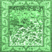 Square Animal Emerald Green Traditional Rug, tr4686emgrn