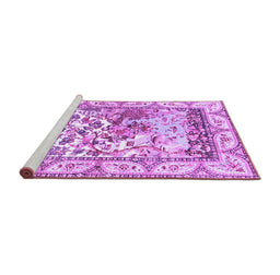 Sideview of Machine Washable Animal Purple Traditional Area Rugs, wshtr4686pur