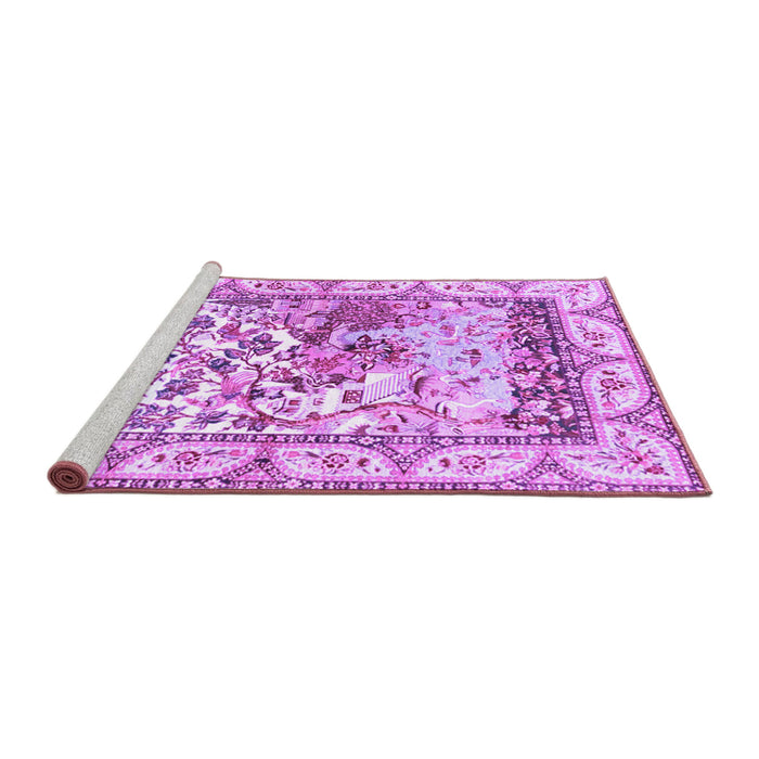Sideview of Machine Washable Animal Purple Traditional Area Rugs, wshtr4686pur