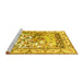 Sideview of Machine Washable Animal Yellow Traditional Rug, wshtr4686yw