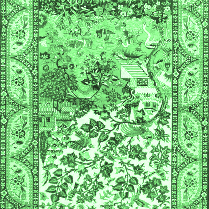 Animal Emerald Green Traditional Rug, tr4686emgrn