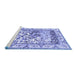 Sideview of Machine Washable Animal Blue Traditional Rug, wshtr4686blu