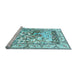 Sideview of Machine Washable Animal Light Blue Traditional Rug, wshtr4686lblu