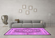 Machine Washable Persian Purple Traditional Area Rugs in a Living Room, wshtr4687pur