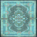 Square Persian Light Blue Traditional Rug, tr4687lblu