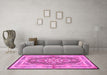 Machine Washable Persian Pink Traditional Rug in a Living Room, wshtr4687pnk