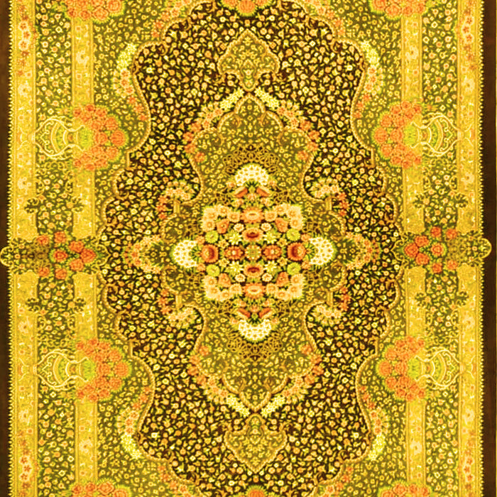 Machine Washable Persian Yellow Traditional Rug, wshtr4687yw