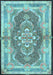 Machine Washable Persian Light Blue Traditional Rug, wshtr4687lblu