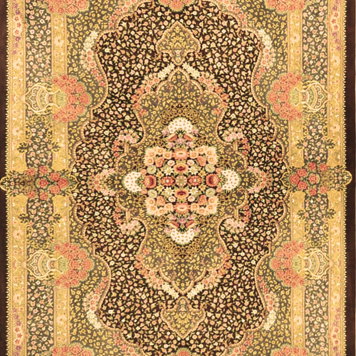 Machine Washable Persian Brown Traditional Rug, wshtr4687brn
