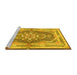 Sideview of Machine Washable Persian Yellow Traditional Rug, wshtr4687yw