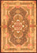 Serging Thickness of Machine Washable Persian Orange Traditional Area Rugs, wshtr4687org