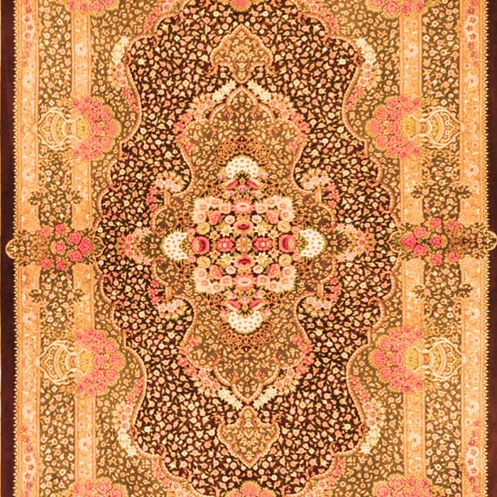 Serging Thickness of Machine Washable Persian Orange Traditional Area Rugs, wshtr4687org
