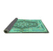 Sideview of Persian Turquoise Traditional Rug, tr4687turq