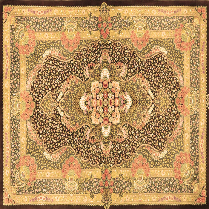 Square Machine Washable Persian Brown Traditional Rug, wshtr4687brn