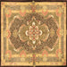 Square Machine Washable Persian Brown Traditional Rug, wshtr4687brn