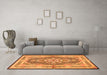 Machine Washable Persian Orange Traditional Area Rugs in a Living Room, wshtr4687org