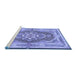 Sideview of Machine Washable Persian Blue Traditional Rug, wshtr4687blu