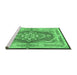 Sideview of Machine Washable Persian Emerald Green Traditional Area Rugs, wshtr4687emgrn