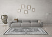 Machine Washable Persian Gray Traditional Rug in a Living Room,, wshtr4687gry