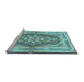 Sideview of Machine Washable Persian Light Blue Traditional Rug, wshtr4687lblu