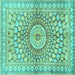 Square Persian Turquoise Traditional Rug, tr4688turq