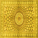 Square Persian Yellow Traditional Rug, tr4688yw