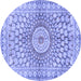 Round Persian Blue Traditional Rug, tr4688blu