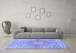 Machine Washable Persian Blue Traditional Rug in a Living Room, wshtr4688blu