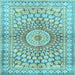 Square Machine Washable Persian Light Blue Traditional Rug, wshtr4688lblu