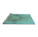 Sideview of Machine Washable Persian Light Blue Traditional Rug, wshtr4688lblu