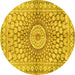 Round Persian Yellow Traditional Rug, tr4688yw