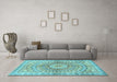 Machine Washable Persian Light Blue Traditional Rug in a Living Room, wshtr4688lblu