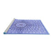 Sideview of Machine Washable Persian Blue Traditional Rug, wshtr4688blu