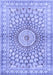 Machine Washable Persian Blue Traditional Rug, wshtr4688blu