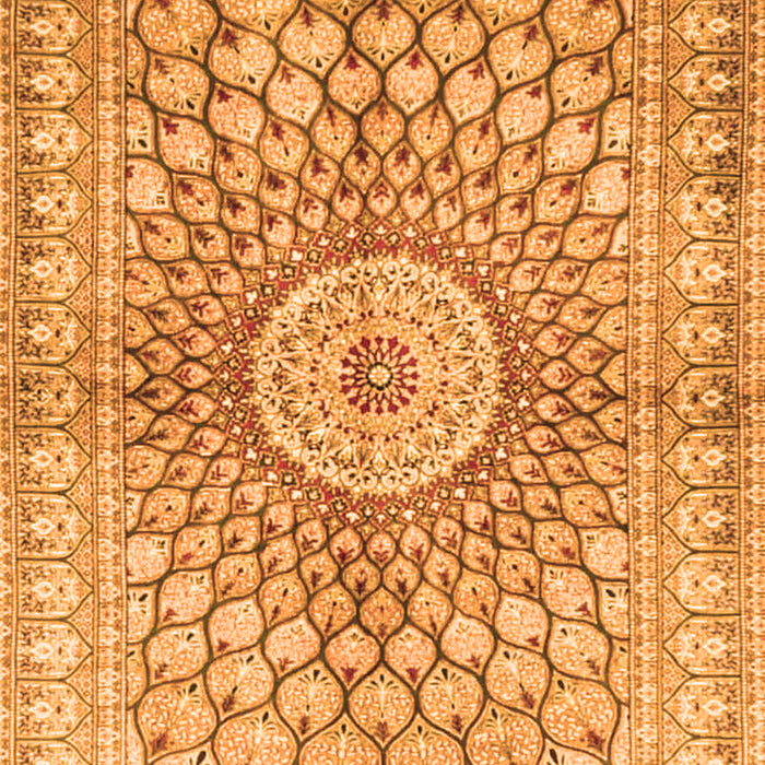 Serging Thickness of Machine Washable Persian Orange Traditional Area Rugs, wshtr4688org