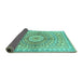 Sideview of Persian Turquoise Traditional Rug, tr4688turq
