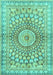 Machine Washable Persian Turquoise Traditional Area Rugs, wshtr4688turq