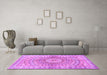 Machine Washable Persian Purple Traditional Area Rugs in a Living Room, wshtr4688pur