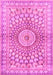 Machine Washable Persian Pink Traditional Rug, wshtr4688pnk