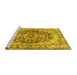 Sideview of Machine Washable Persian Yellow Traditional Rug, wshtr4689yw